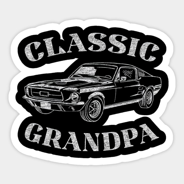 Funny Grandpa Classic Car Sticker by yangho